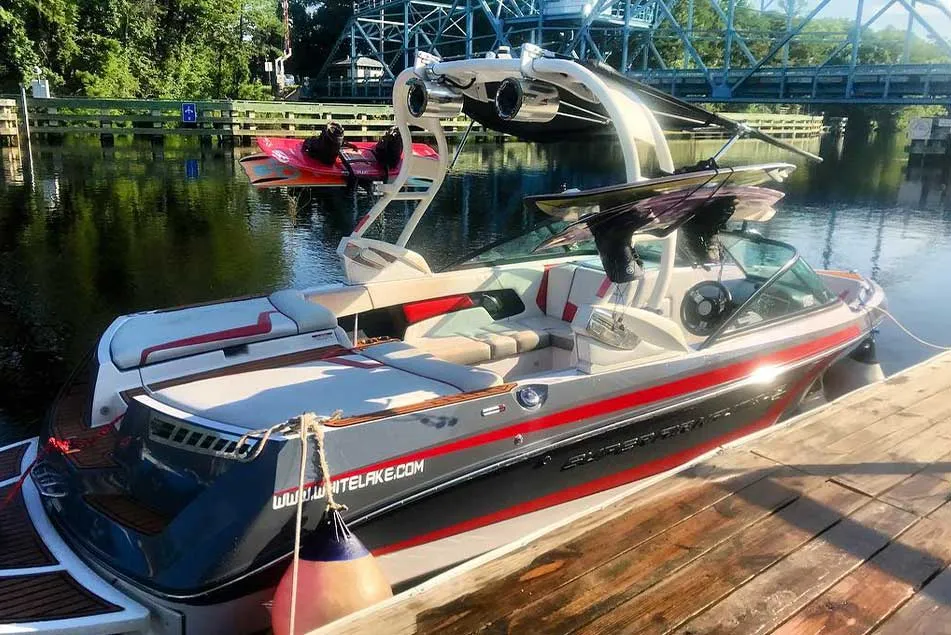 Wakeboarding on the calm Intracoastal Waterway in Myrtle Beach